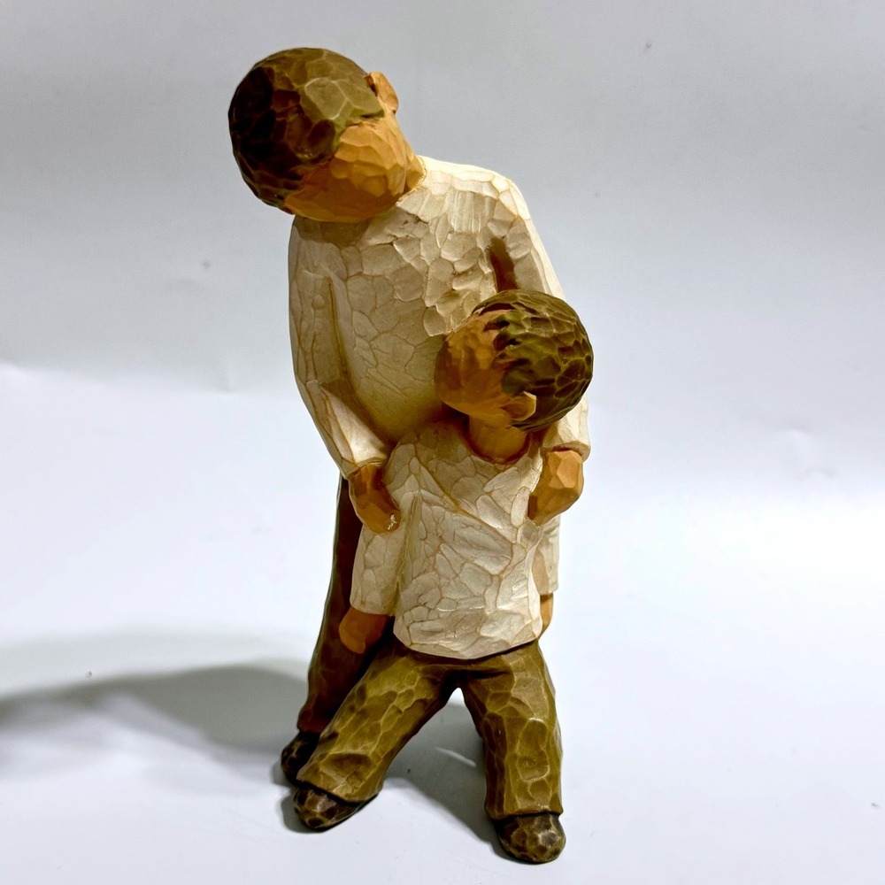 Vintage Willow Tree Brothers 5.5in Cream Green Susan Lordi 2001 Father Son